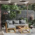 Set mobilier grădină cu perne, 5 piese, crem, lemn masiv acacia GartenMobel Dekor
