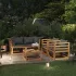 Set mobilier grădină cu perne, crem, 6 piese, lemn masiv acacia GartenMobel Dekor