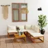 Set mobilier grădină cu perne, 6 piese, crem, lemn masiv acacia GartenMobel Dekor