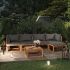 Set mobilier grădină cu perne, 6 piese, crem, lemn masiv acacia GartenMobel Dekor