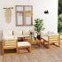 Set mobilier grădină cu perne 10 piese crem lemn masiv acacia GartenMobel Dekor