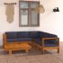 Set mobilier grădină perne alb/crem, 6 piese, lemn masiv acacia GartenMobel Dekor