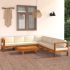 Set mobilier grădină perne alb crem, 8 piese, lemn masiv acacia GartenMobel Dekor