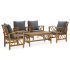 Set mobilier de grădină cu perne, 5 piese, lemn masiv de acacia GartenMobel Dekor