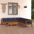 Set mobilier grădină perne alb crem, 8 piese, lemn masiv acacia GartenMobel Dekor