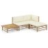 Set mobilier de grădină cu perne gri închis, 4 piese, bambus GartenMobel Dekor