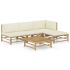 Set mobilier de grădină cu perne gri închis, 5 piese, bambus GartenMobel Dekor