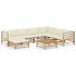 Set mobilier de grădină, cu perne alb crem, 8 piese, bambus GartenMobel Dekor