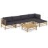 Set mobilier de grădină cu perne alb crem, 6 piese, bambus GartenMobel Dekor