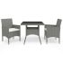 Set mobilier grădină, 3 piese, negru, poliratan și lemn acacia GartenMobel Dekor