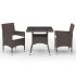 Set mobilier grădină, 3 piese, negru, poliratan și lemn acacia GartenMobel Dekor