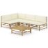 Set mobilier de grădină cu perne gri închis, 6 piese, bambus GartenMobel Dekor