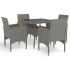 Set mobilier grădină, 3 piese, negru, poliratan și lemn acacia GartenMobel Dekor