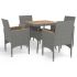 Set mobilier grădină, 3 piese, negru, poliratan și lemn acacia GartenMobel Dekor
