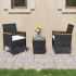 Set mobilier bistro, 3 piese, bej, poliratan/sticlă securizată GartenMobel Dekor