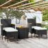 Set mobilier grădină, 5 piese, negru, poliratan și lemn acacia GartenMobel Dekor
