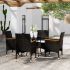 Set mobilier de grădină, 5 piese, negru, poliratan GartenMobel Dekor