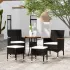 Set mobilier de grădină, 5 piese, negru, poliratan GartenMobel Dekor