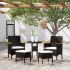 Set mobilier de grădină, 5 piese, negru, poliratan GartenMobel Dekor