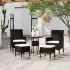 Set mobilier de grădină, 5 piese, negru, poliratan GartenMobel Dekor