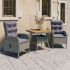 Set mobilier grădină, 5 piese, gri, poliratan, lemn acacia GartenMobel Dekor