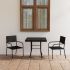 Set mobilier de grădină, 5 piese, negru, poliratan GartenMobel Dekor