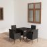Set mobilier de grădină, 5 piese, negru, poliratan GartenMobel Dekor