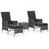 Set mobilier de grădină cu perne, 3 piese, gri, poliratan GartenMobel Dekor