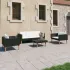 Set mobilier de grădină cu perne, 4 piese, negru, poliratan GartenMobel Dekor