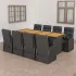 Set mobilier de grădină cu perne, 9 piese, gri, poliratan GartenMobel Dekor
