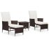 Set mobilier de grădină cu perne, 3 piese, gri, poliratan GartenMobel Dekor