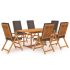 Set mobilier de grădină cu perne gri, 9 piese, lemn masiv tec GartenMobel Dekor