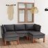 Set mobilier de grădină cu perne, 5 piese, negru, poliratan GartenMobel Dekor