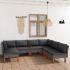 Set mobilier de grădină cu perne, 7 piese, negru, poliratan GartenMobel Dekor