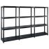 Raft de depozitare cu 4 polițe, negru, 122x30,5x130 cm, plastic GartenMobel Dekor