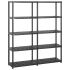 Raft de depozitare cu 4 polițe, negru, 122x30,5x130 cm, plastic GartenMobel Dekor