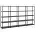 Raft de depozitare cu 4 polițe, negru, 122x30,5x130 cm, plastic GartenMobel Dekor