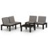 Set mobilier de grădină cu perne, 3 piese, alb, plastic GartenMobel Dekor
