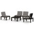 Set mobilier de grădină cu perne, 4 piese, alb, plastic GartenMobel Dekor