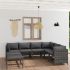 Set mobilier de grădină cu perne, 8 piese, negru, poliratan GartenMobel Dekor
