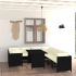 Set mobilier de grădină cu perne, 9 piese, gri, poliratan GartenMobel Dekor
