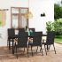 Set de masă pentru grădină, 3 piese, negru și maro GartenMobel Dekor
