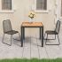 Set mobilier de grădină, 3 piese, negru și maro, ratan PVC GartenMobel Dekor