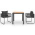 Set mobilier masă de grădină, 5 piese, negru și maro, ratan PVC GartenMobel Dekor
