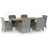 Set mobilier exterior cu perne, 9 piese, gri închis, poliratan GartenMobel Dekor