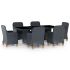 Set mobilier exterior cu perne, 9 piese, gri închis, poliratan GartenMobel Dekor