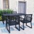 Set mobilier de exterior, 7 piese, negru, ratan PVC GartenMobel Dekor