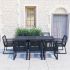 Set mobilier de exterior, 7 piese, negru, ratan PVC GartenMobel Dekor