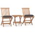 Set mobilier exterior pliabil cu perne, 3 piese, lemn masiv tec GartenMobel Dekor