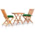 Set mobilier bistro cu perne antracit, 3 piese, lemn masiv tec GartenMobel Dekor